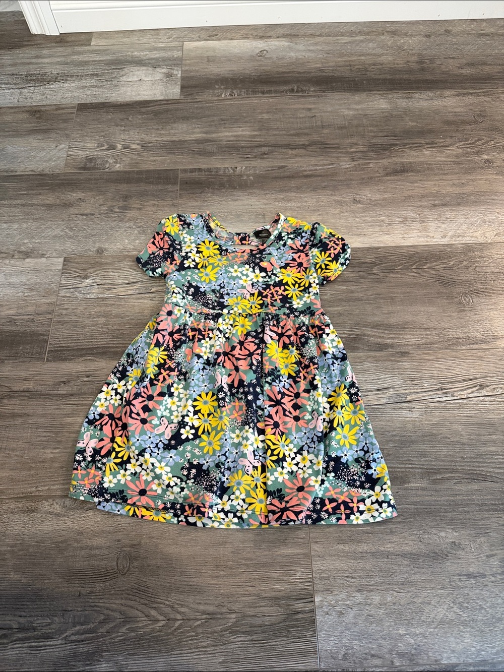 Picapino Girls Floral Short-Sleeve Dress - Multicolor